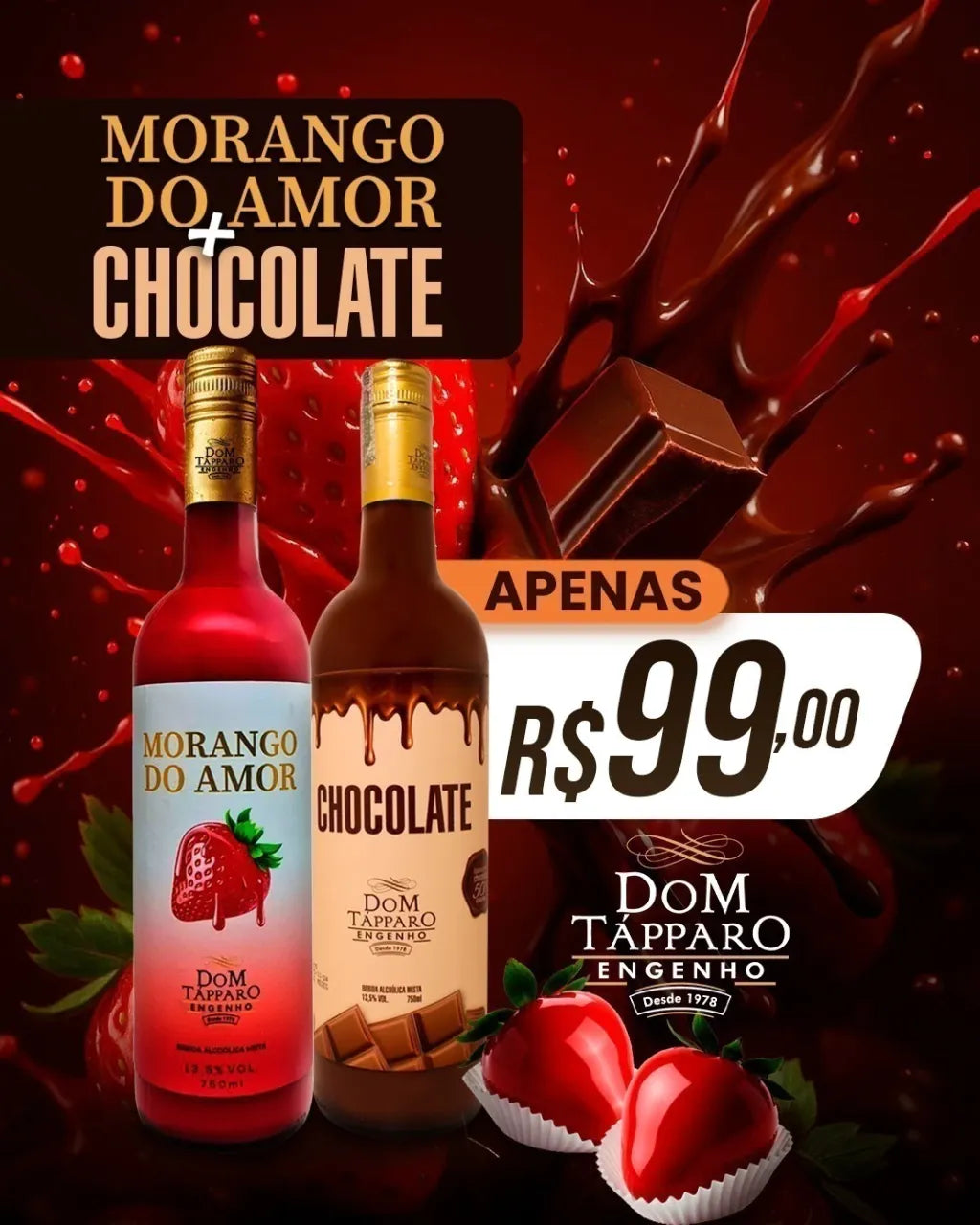 Bebidas Alcoólicas Mistas – Morango do Amor & Chocolate